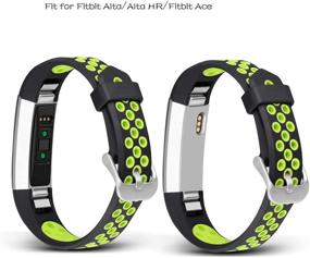 img 2 attached to 🌈 SKYLET Ремешки для детей Fitbit Ace/Fitbit Alta Hr - 3 шт. Мягкие дышащие спортивные браслеты черного цвета