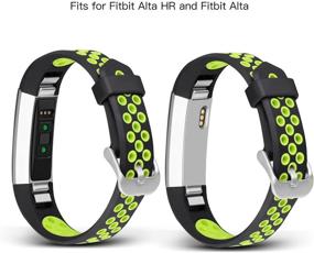 img 1 attached to 🌈 SKYLET Ремешки для детей Fitbit Ace/Fitbit Alta Hr - 3 шт. Мягкие дышащие спортивные браслеты черного цвета