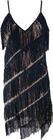 img 2 attached to Aivtalk Women's Sequined Tassels Flapper Dress – Stunning 1920s Gatsby Cocktail Dance Dress