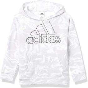 img 3 attached to Adidas Hooded Pullover Sweatshirt 👚 Colorblock: Stylish Girls' Activewear for Any Occasion