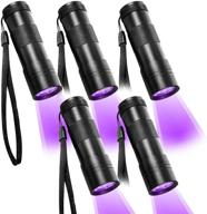 beinhome 5-pack uv flashlight black light - 12 led ultra violet blacklight detector for dog cat urine, pet stains, bed bug, scorpion - includes 5 aaa free batteries logo