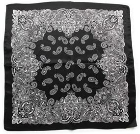 img 1 attached to 🧣 JERLA Small Square Silk Scarf for Women and Men - 100% Real Mulberry Satin with Paisley Design for Hair, Head, and Face - 21" x 21