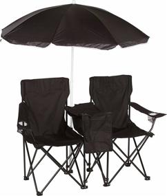 img 3 attached to Trademark Innovations Double Folding Chair for Camping and Beach with Detachable Umbrella and Built-in Cooler