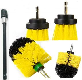 img 4 attached to Ultimate 5-Piece Cleaning Supplies Drill Brush Attachment Kit +6 Inch Extender - Power Scrub and Deep Clean your Bathroom, Shower, Grout, Tub, and Floors