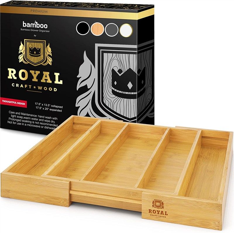bamboo kitchen drawer organizer utensil 로고