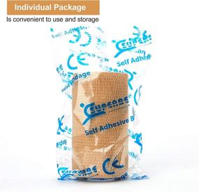 img 1 attached to 🏥 Cohesive Bandage Wrap - 8 Pack 4 Inches X 5 Yards, Self-Adhesive Bandage Vet Wrap for First Aid, Sports Injuries, Ankle/Wrist Sprains & Swelling - Ideal for Humans & Animals