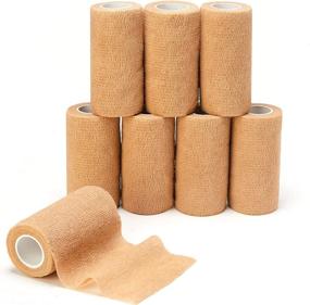 img 4 attached to 🏥 Cohesive Bandage Wrap - 8 Pack 4 Inches X 5 Yards, Self-Adhesive Bandage Vet Wrap for First Aid, Sports Injuries, Ankle/Wrist Sprains & Swelling - Ideal for Humans & Animals