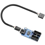 rocketek материнская плата usb 2.0 9-контактный штекер 1 к 4 удлинительный хаб разветвитель адаптер - конвертер мб usb 2.0 женский до 4 женский - кабель 30 см usb 9-контактный внутренний кабель 9-контактный коннектор адаптера порта мультиплексор: улучшите подключаемость и расширьте возможности usb на своей материнской плате! логотип