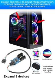 img 1 attached to Rocketek Материнская плата USB 2.0 9-контактный штекер 1 к 4 удлинительный хаб разветвитель адаптер - Конвертер МБ USB 2.0 Женский до 4 Женский - Кабель 30 см USB 9-контактный внутренний кабель 9-контактный коннектор адаптера порта мультиплексор: Улучшите подключаемость и расширьте возможности USB на своей материнской плате!