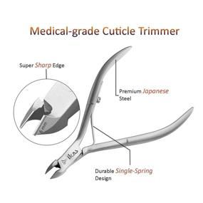 img 3 attached to 💅 IKAS Cuticle Nipper Set: Japanese Steel Scissors, Pusher & Cutter Scraper, Tweezer. Complete Professional Grooming Kit with Brown Leather Case. Perfect for Manicure/Pedicure at Home, Salon, or Travel. Ideal Gift!