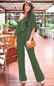 img 1 attached to 👗 Stylish KOH Shoulder Jumpsuit: A Must-Have Playsuit for Women's Clothing
