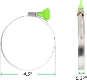 img 1 attached to iPower GLCLAMHOSE4: 4 Inch Green Key 🔧 Adjustable Stainless Steel Vent Hose Clamps – 5 Pack