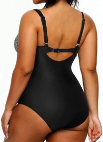 img 1 attached to 👙 Yonique Women's Plus Size Tummy Control Slimming One Piece Swimsuit for Beach & Pool