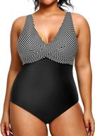 👙 yonique women's plus size tummy control slimming one piece swimsuit for beach & pool logo