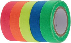 img 2 attached to 🎉 DIMROM Fluorescent Neon Gaffer Tape, 5-Pack - Cloth Matt Finish Reactive Under UV Blacklight - Ideal for Glow Parties and Art Projects - Each Roll 18 ft x 0.5 in