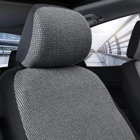 img 2 attached to 🐼 Black and Grey High Back Front Seat Cover for Chevy Silverado, Dodge Ram, Ford F-Series Trucks - Giant Panda Design