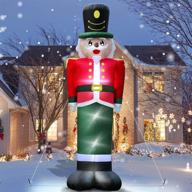 🎄 giant 12 feet led-lit nutcrackers decoration: turnmeon christmas inflatables for outdoor yard decoration, perfect for xmas party & holiday garden decor logo