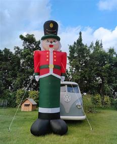 img 1 attached to 🎄 Giant 12 Feet LED-Lit Nutcrackers Decoration: TURNMEON Christmas Inflatables for Outdoor Yard Decoration, Perfect for Xmas Party & Holiday Garden Decor