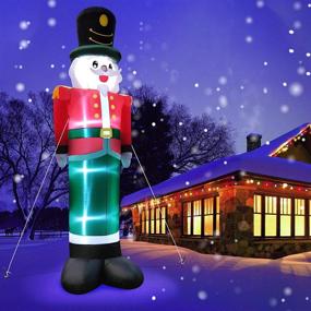 img 3 attached to 🎄 Giant 12 Feet LED-Lit Nutcrackers Decoration: TURNMEON Christmas Inflatables for Outdoor Yard Decoration, Perfect for Xmas Party & Holiday Garden Decor