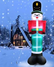 img 2 attached to 🎄 Giant 12 Feet LED-Lit Nutcrackers Decoration: TURNMEON Christmas Inflatables for Outdoor Yard Decoration, Perfect for Xmas Party & Holiday Garden Decor