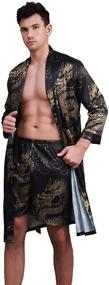 img 3 attached to 👘 COSOSA Printed Kimono Bathrobe: Stylish Men's Sleepwear for Relaxation & Comfort