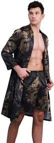 img 4 attached to 👘 COSOSA Printed Kimono Bathrobe: Stylish Men's Sleepwear for Relaxation & Comfort