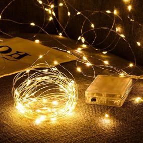 img 2 attached to 🌟 Twinkle Star 33FT 100 LED Silver Wire String Lights: Battery Operated Fairy Lights for Christmas, Wedding, Party, and Home Decoration - Warm White (Pack of 1)