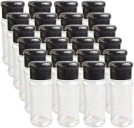 🌶️ 24-piece set: black plastic spice bottles with sifter lid - 2 oz clear reusable jars for kitchen herbs, seasonings & toppings logo