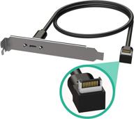 🔌 адаптер кабеля linkup usb-c типа для панели - 20gbps usb3.2 gen2 2x2 | прямой угол, 40 см | 20-контактный мужской a-ключ к женскому usb-c разъему логотип