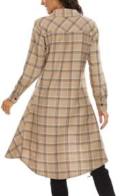 img 1 attached to 👗 olrain Women's Plaid Irregular Hem Casual Shirt Dress - New Arrival
