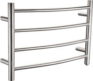 anzzi towel warmer wall mounted - brushed nickel, energy efficient 80w 🔥 - glow, heated bathroom towel rack for shower drying - 4-bar steel rail, tw-az018bn logo