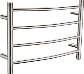 img 4 attached to ANZZI Towel Warmer Wall Mounted - Brushed Nickel, Energy Efficient 80W 🔥 - Glow, Heated Bathroom Towel Rack for Shower Drying - 4-Bar Steel Rail, TW-AZ018BN