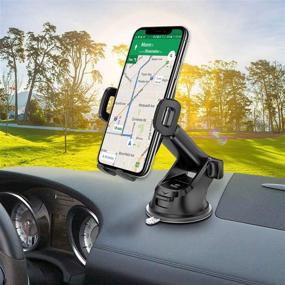 img 3 attached to 🚗 Cellet Car Windshield & Dashboard Smartphone Holder Mount - Easy One-Click Release, Extending Arm, Universal Compatibility With iPhone 11 Pro Max Xs Max XR X 8 Plus, Galaxy S20 S20+ S20 Ultra S10 S9 Note 10 10+