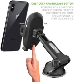 img 2 attached to 🚗 Cellet Car Windshield & Dashboard Smartphone Holder Mount - Easy One-Click Release, Extending Arm, Universal Compatibility With iPhone 11 Pro Max Xs Max XR X 8 Plus, Galaxy S20 S20+ S20 Ultra S10 S9 Note 10 10+