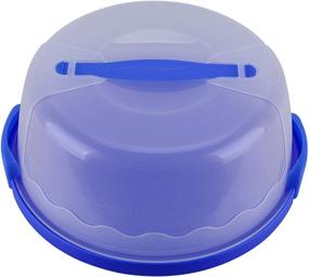 img 4 attached to 🍰 HelloCupcake Portable Cake and Cupcake Carrier - Translucent Dome, Blue - Ideal for Transporting Cakes, Cupcakes, Pies, and Desserts