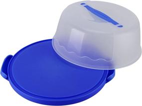 img 3 attached to 🍰 HelloCupcake Portable Cake and Cupcake Carrier - Translucent Dome, Blue - Ideal for Transporting Cakes, Cupcakes, Pies, and Desserts