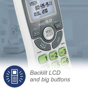 img 1 attached to 📞 VTech CS6114 DECT 6.0 Caller ID/Call Waiting Cordless Phone, White/Grey - Includes 1 Handset - Compact Size: 3.50 x 3.50 x 7.00 Inches