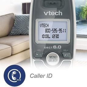 img 2 attached to 📞 VTech CS6114 DECT 6.0 Беспроводной телефон с Caller ID / Call Waiting, белый / серый - В комплекте 1 трубка - Компактный размер: 3,50 х 3,50 х 7,00 дюймов