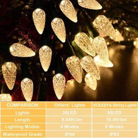 img 1 attached to Waterproof Battery Operated String Lights, C6 LED Christmas Lights with 8 Modes for Xmas Tree, Garden, Patio, Wedding Party Decor - Warm White