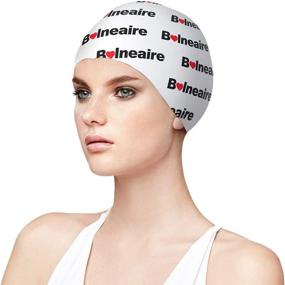 img 4 attached to Premium BALNEAIRE Silicone Swim Cap: Stylish 👒 & Waterproof Long Hair Swimming Caps for Women