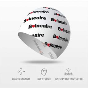 img 3 attached to Premium BALNEAIRE Silicone Swim Cap: Stylish 👒 & Waterproof Long Hair Swimming Caps for Women