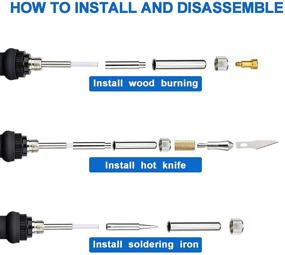 img 3 attached to Универсальный набор для деревянного пирографии: пирографическая ручка, паяльник и инструменты для творчества DIY для тиснения, резьбы, пайки и пирографии, 56 шт.