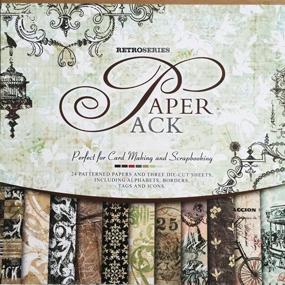 img 4 attached to 📚 S&B 27 Sheets Scrapbook Vintage Paper Book Pad 12" x 12" | Classic Origami Wrapping Card Making Alphabet/Photo Frame Album | Handmade Decorative Die Cuts Background