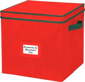 img 3 attached to 🎄 Efficient Christmas Ornament Storage Box with Lid - Organize & Preserve up to 64 Holiday Ornaments and Decorations in this Convenient Cube Container - Red/Green Trim