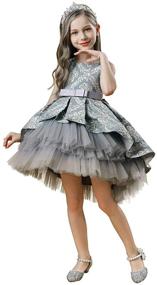 img 2 attached to 👗 VEOAY High Quality Party Dresses for Girls, Ages 1-8 Years - Princess Ball Gowns Dress with High Low Design