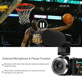 img 1 attached to 🎥 Ultra HD 2.7K Video Camera Camcorder, 30MP Vlogging Camera with 30FPS, 16X Digital Zoom, 3.0 Inch Rotatable Screen, WiFi Connectivity, Microphone, IR Night Vision, and Time-Lapse Recording