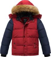 🧥 wantdo boys' thicken puffer jacket hooded waterproof winter coat outwear логотип