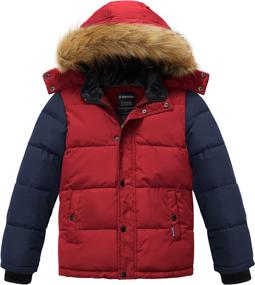 img 4 attached to 🧥 Wantdo Boys' Thicken Puffer Jacket Hooded Waterproof Winter Coat Outwear