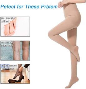 img 1 attached to 🧦 Beige XXL Compression Pantyhose: 20-30 mmHg Support for Women, Relieve Swelling, Varicose Veins, and Edema - Nursing Graduated Compression Tights