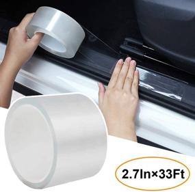 img 4 attached to 🚗 VUAOHIY Car Door Edge Guard Protector Carbon Fiber Car Wrap Film 5D ​Protection Film - Anti-Collision, Anti-Scratch, Self-Adhesive Seal - Fits Most Cars - 2.7In x 33Ft